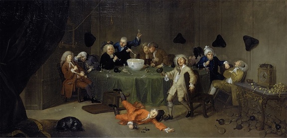 William Hogarth - A Midnight Modern Conversation